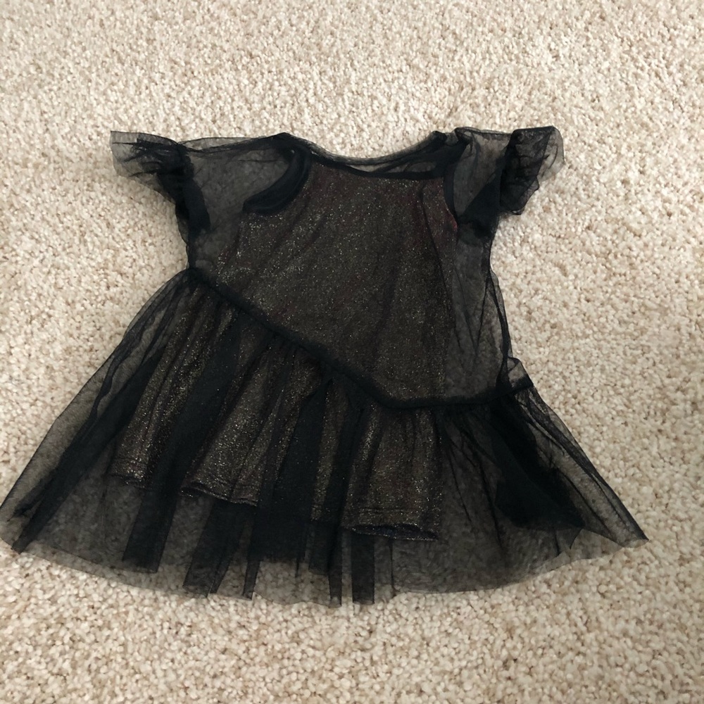 Sheer black with gold underlay dress